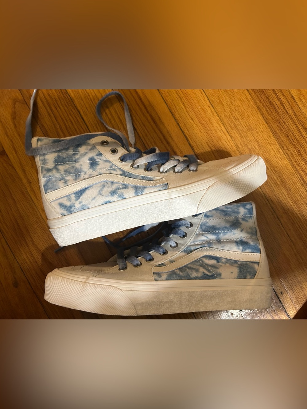 VANS Sentry Sk8-Hi Wafflecup Sneakers Blue Tie Dye Skate Mens 7 Womens 8.5